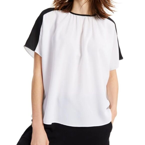 Calvin Klein Color Block Shoulder Blouse - Picture 1 of 14